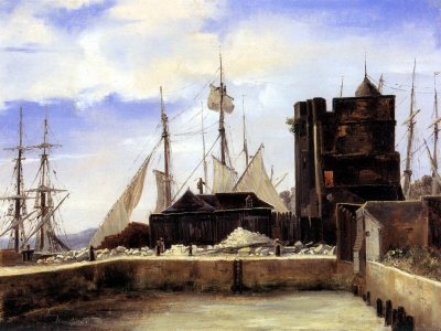 Corot - Honfleur  The Old Wharf
