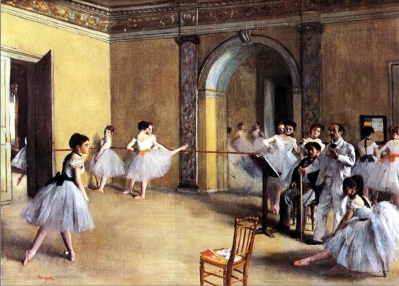 Degas - The Dance Foyer at the Opera Ru Le Peletier

