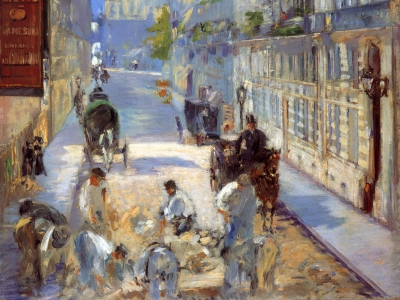 Manet - The Rue Mosnier with Pavers
