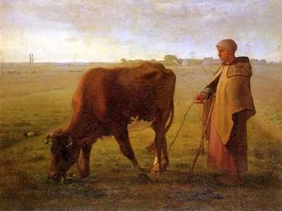 Millet - Woman Pasturing Her Cow
