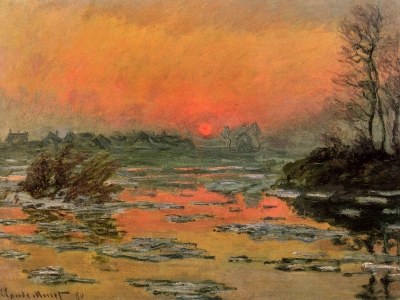 Monet - Sunset on the Seine  Winter
