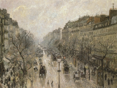 Pissarro - Boulevard Montmartre  Misty Morning
