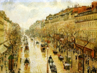 Pissarro - Boulevard Montmartre  Rainy Afternoon
