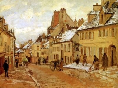 Pissarro - Route de Gisors at Pontoise  Winter
