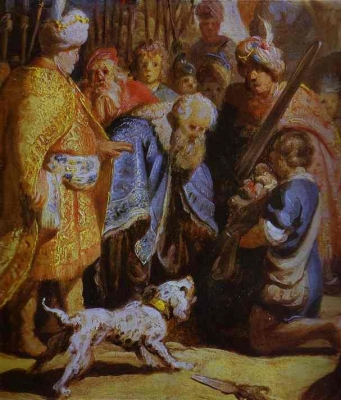 Rembrandt  David Presenting the Head of Goliath to King Saul   Detail  1627  Oil on wood

