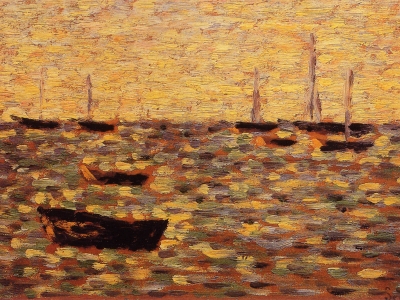 Seurat - Fishing Boats at High Tide  Grandcamp
